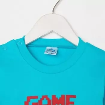 Лонгслив для мальчика, цвет бирюзовый, рост 86 см