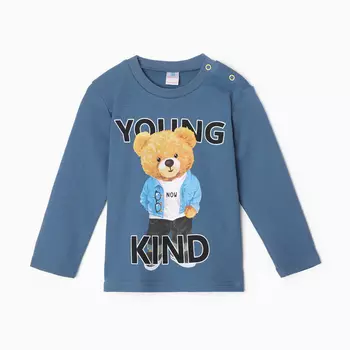 Лонгслив для мальчика, цвет джинсовый, рост 98 см