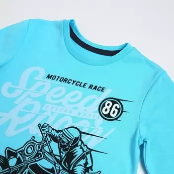 Лонгслив для мальчика, цвет голубой, рост 110-116см