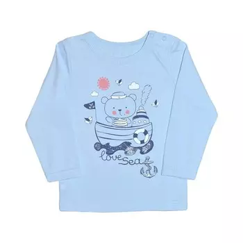 Лонгслив для мальчика, цвет голубой, рост 68 см