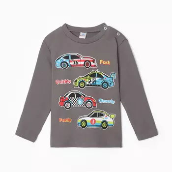 Лонгслив для мальчика, цвет графитовый, рост 98 см