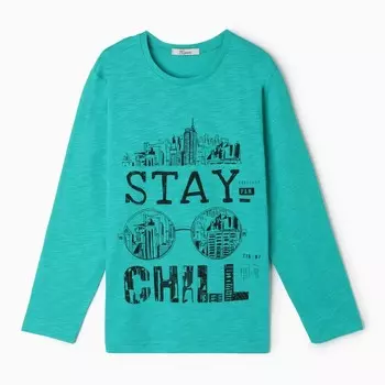 Лонгслив для мальчика, цвет изумрудный, рост 152 см