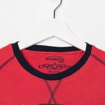 Лонгслив для мальчика, цвет коралловый/тигр, рост 146 см