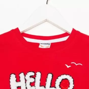 Лонгслив для мальчика, цвет красный, рост 80