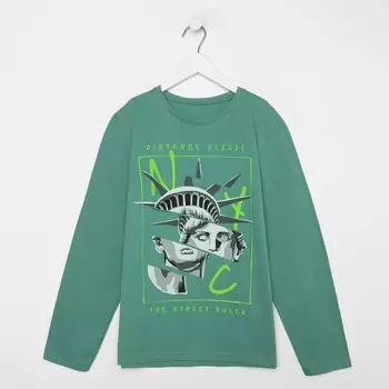 Лонгслив для мальчика, цвет мята, рост 134 см