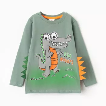 Лонгслив для мальчика, цвет оливка, рост 98 см