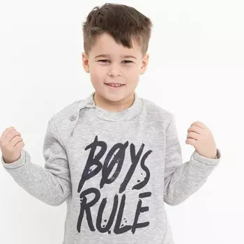 Лонгслив для мальчика, цвет серый меланж, рост 122