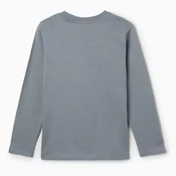 Лонгслив для мальчика, цвет светло-серый, рост 128 см