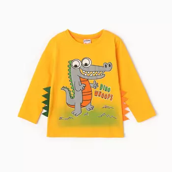 Лонгслив для мальчика, цвет жёлтый, рост 80 см