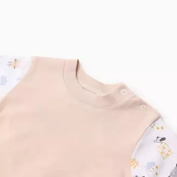 Лонгслив "Мишка в лесу", цвет песочный, рост 86 см