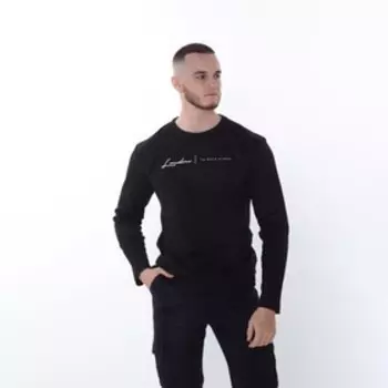 Лонгслив мужской, цвет чёрный, размер 2ХL (52)