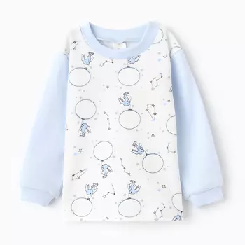 Лонгслив с длинным рукавом , цвет голубой/зайцы, рост 74