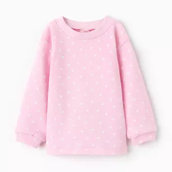 Лонгслив с длинным рукавом, цвет сердечки розовый, рост 74