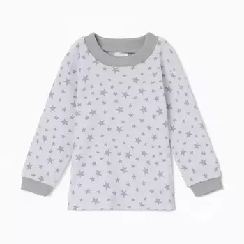 Лонгслив для мальчика, рост 74 см, серые звёзды