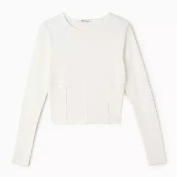 Лонгслив женский, цвет белый, размер 42-44