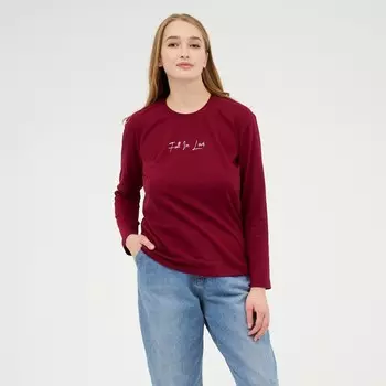 Лонгслив женский, цвет бордовый, размер 52