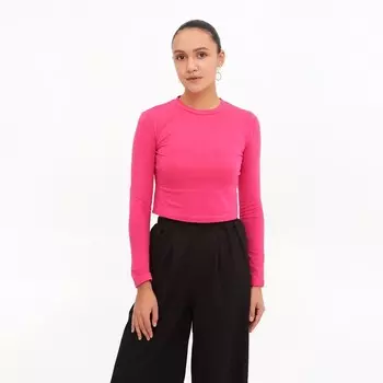 Лонгслив женский MINAKU: Basic line, цвет фуксия, размер 42