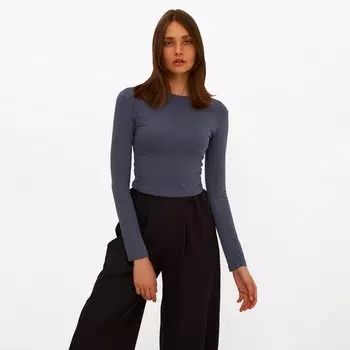 Лонгслив женский MINAKU: Basic line, графитовый, размер 46