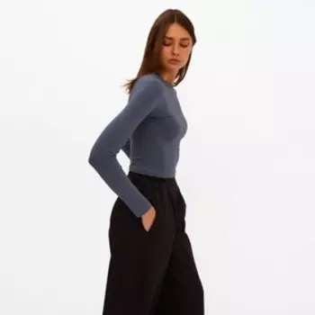 Лонгслив женский MINAKU: Basic line, графитовый, размер 48