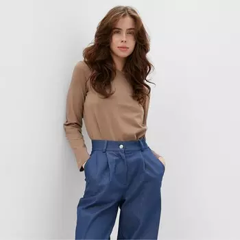 Лонгслив женский MINAKU: Basic line, цвет тауп, размер 50