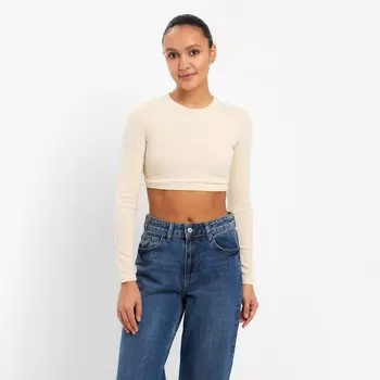 Лонгслив женский MINAKU: Casual Collection, бежевый, размер 44