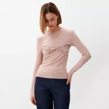 Лонгслив женский MINAKU: Casual Collection, цвет тауп, размер 42