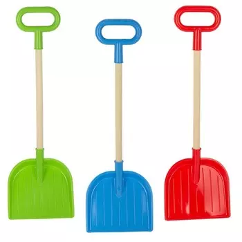 Лопата детская, деревянный черенок, 60 см, МИКС