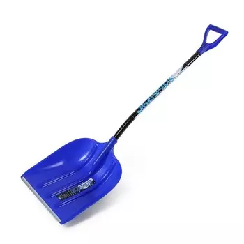 Лопата для уборки снега, пластиковый ковш 400525 мм, алюминиевая планка, алюминиевый черенок, с ручкой