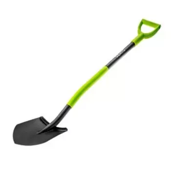 Лопата штыковая, острая, стальной черенок, с накладкой, с ручкой