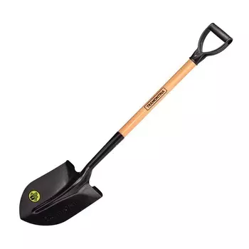 Лопата штыковая, острая, углеродистая сталь, деревянный черенок, с ручкой, Tramontina