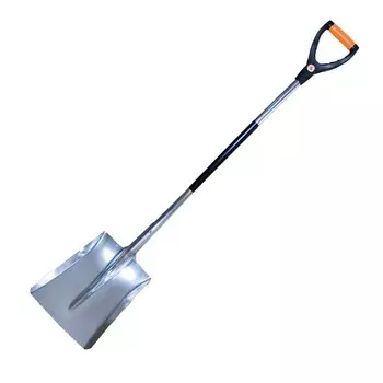 Лопата совковая, L = 160 см, алюминиевая, металлический черенок, с ручкой