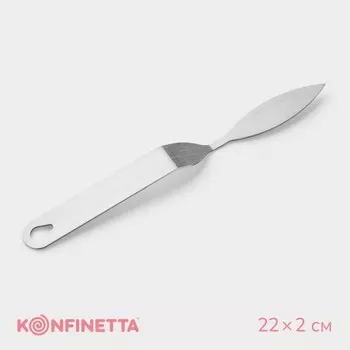 Лопатка кондитерская KONFINETTA, 222 см, рабочая часть 82 см, серебристая