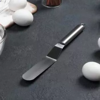 Кондитерская лопатка - палетка изогнутая Доляна, 26.53 см, рабочая часть 14.5 см, серебристая