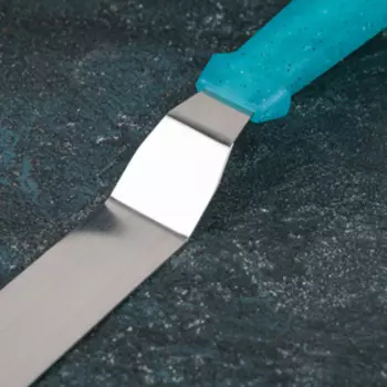 Кондитерская лопатка - палетка изогнутая «Космос», 36 см, рабочая часть 25 см, бирюзовая