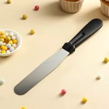 Кондитерская лопатка - палетка прямая, 273 см, рабочая часть 15 см, цвет чёрный