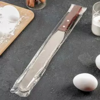 Кондитерская лопатка - палетка, прямая, 37.5 см, рабочая часть 25 см, коричневая