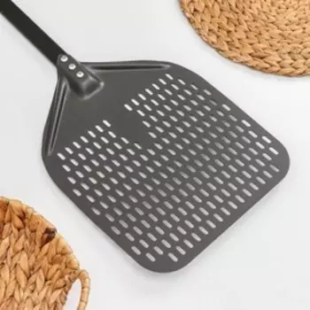 Лопатка перфорированная Priority, 110×30 см, с разборной ручкой, цвет коричневый