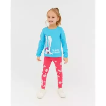 Лосины для девочки, цвет коралловый, рост 104 см