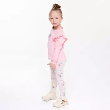 Лосины для девочки, цвет молочный, рост 116