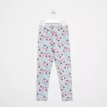 Лосины для девочки, цвет серый меланж, рост 92