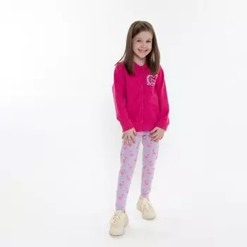 Лосины для девочки, цвет сирень, рост 104