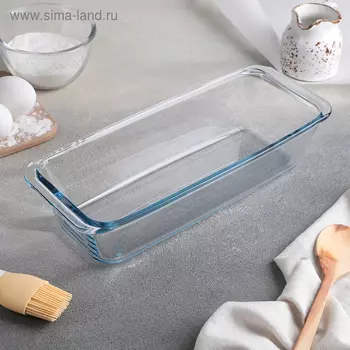 Форма для запекания Paabahe Borcam, 1.5 л, прямоугольная, жаропрочное стекло, прозрачная
