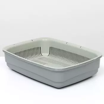 Лоток большой с сеткой Atlantis «Стандарт», 423110 см, серый