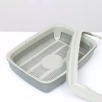 Лоток большой с сеткой и бортиком Atlantis «Стандарт», 433312.5 см, серый