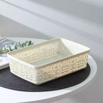 Лоток «Бязь», 16,5257 см, цвет белый ротанг