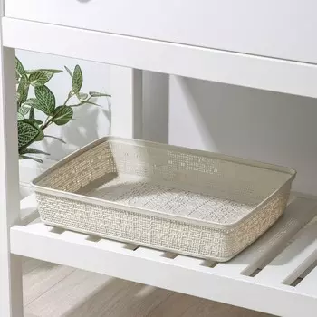 Лоток «Бязь», 35,5267 см, цвет белый ротанг