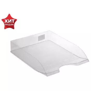Лоток для бумаг горизонтальный Стамм "Дельта", прозрачный