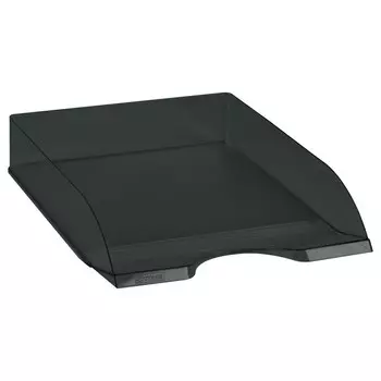 Лоток для бумаг горизонтальный Стамм "Дельта", тонированный черный