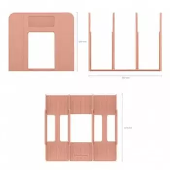 Лоток для бумаг вертикальный, 3 отделения, ErichKrause Techno Powder, персиковый