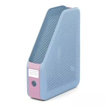 Лоток для бумаг вертикальный 75 мм, ErichKrause Forte, Manga, пластиковый, голубой/розовый